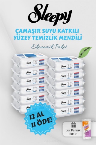 Sleepy Çamaşır Suyu Katkılı Yüzey Havlusu 12 AL 11 Öde Hediyeli