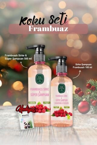 100 ml Şampuan, Frambuazlı Sirke & Şampuan 500 ml ve Rosie Hediye