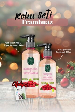 100 ml Şampuan, Frambuazlı Sirke & Şampuan 500 ml ve Rosie Hediye