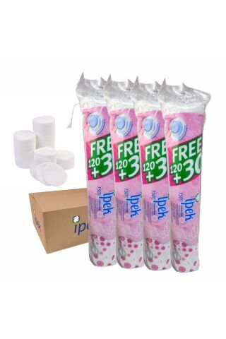 İpek Makyaj Temizleme Pedi 150 'li X 4 Adet Pamuk Disk