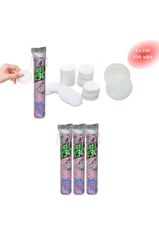 İpek Makyaj Temizleme Pedi 150 'li X 4 Adet Pamuk Disk