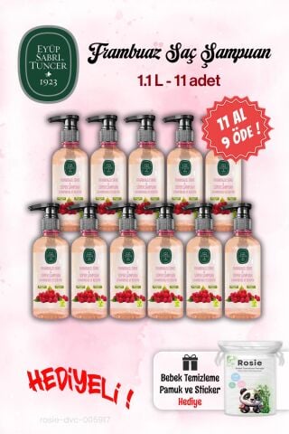 Eyüp Sabri Tuncer 11 AL 9 ÖDE Sirke Şampuan Frambuaz 100 ml ve Rosie