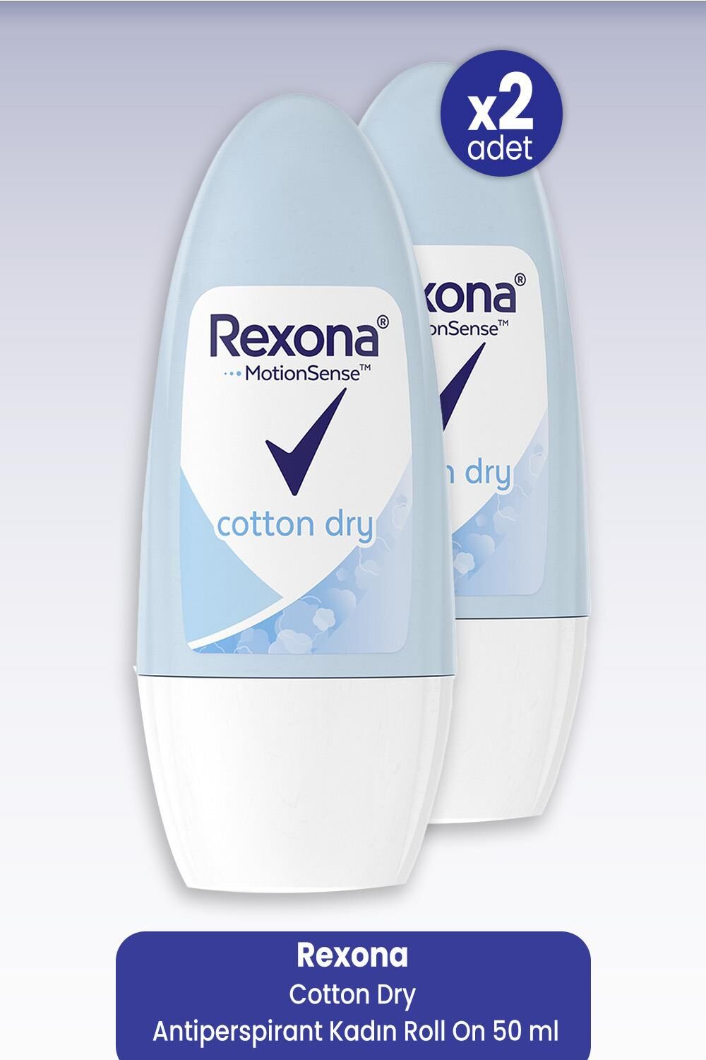 Rexona Cotton Dry Antiperspirant Kadın Roll On 50 ml x 2 Adet