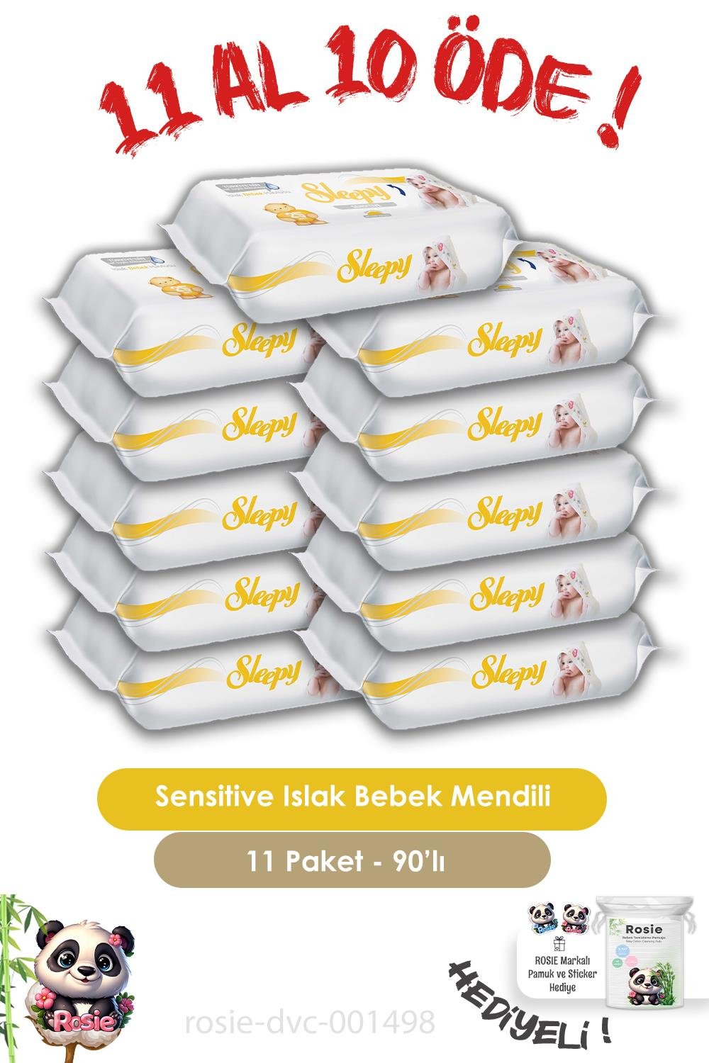 Sleepy 11 AL 10 ÖDE Sensitive Islak Mendil 90'lı ve ROSIE