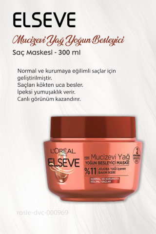 6 AL 5 ÖDE Elseve Mucizevi Yağ Yoğun Besleyici Maske 300 ml ve ROSIE