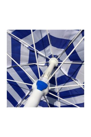 Yüksek Kalite Mavi 8 Telli Eğilebilir 200 Cm Plaj Şemsiyesi Ve Bidon Seti