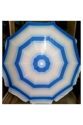 Yüksek Kalite Mavi 8 Telli Eğilebilir 200 Cm Plaj Şemsiyesi Ve Bidon Seti