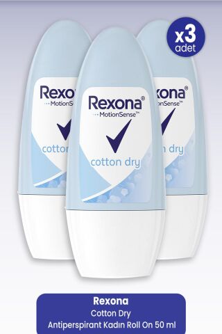 Rexona Cotton Dry Antiperspirant Kadın Roll On 50 ml x 3 Adet