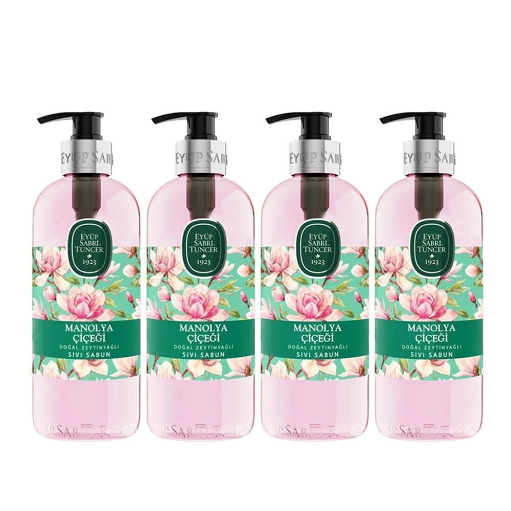 Eyüp Sabri Tuncer Doğal Zeytinyağlı Sıvı Sabun Manolya Çiçeği 500 ML x 4 Adet