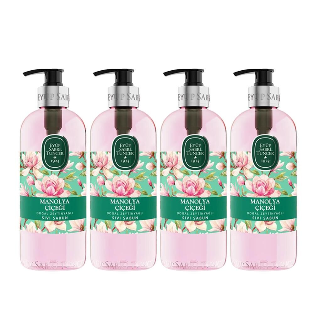 Eyüp Sabri Tuncer Doğal Zeytinyağlı Sıvı Sabun Manolya Çiçeği 500 ML x 4 Adet