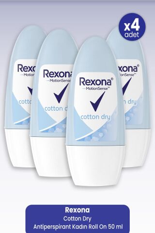Rexona Cotton Dry Antiperspirant Kadın Roll On 50 ml x 4 Adet