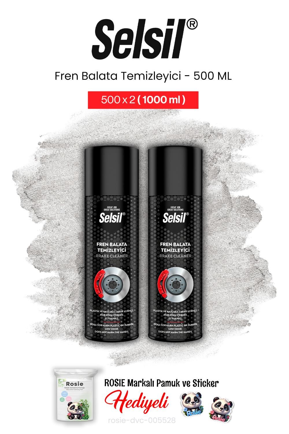 Selsil Fren Balata Temizleyici Sprey, 500 ml 2 adet ve rosie pamuk