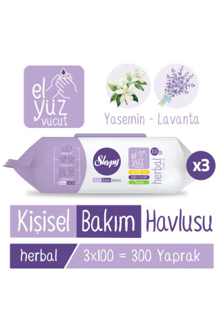 Sleepy Herbal Kişisel Bakım Havlusu 3x100 (300 Yaprak)