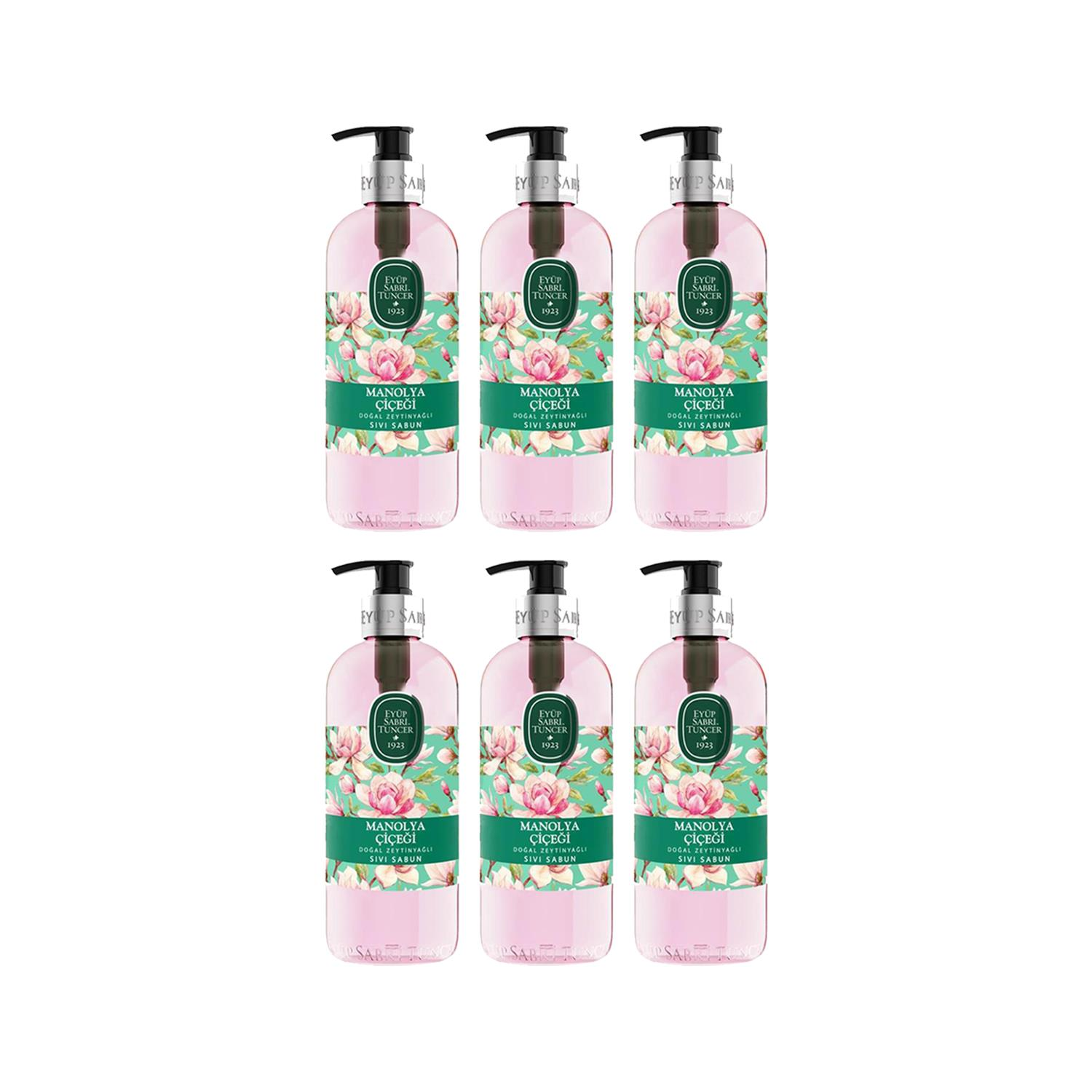 Eyüp Sabri Tuncer Doğal Zeytinyağlı Sıvı Sabun Manolya Çiçeği 500 ML x 6 Adet