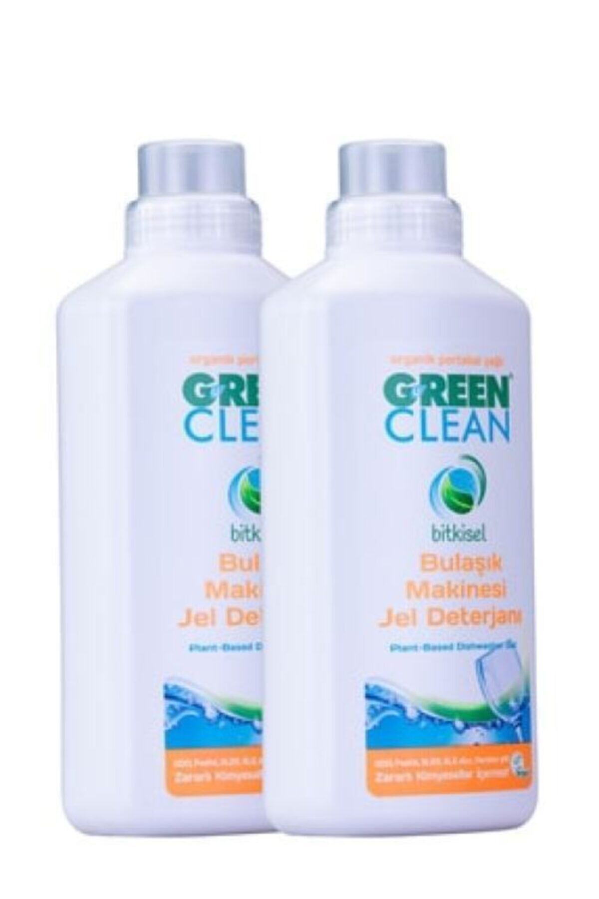 Green Clean 2'li Bitkisel Bulaşık Makinesi Jel Deterjanı Portakal Yağlı 1000 ml