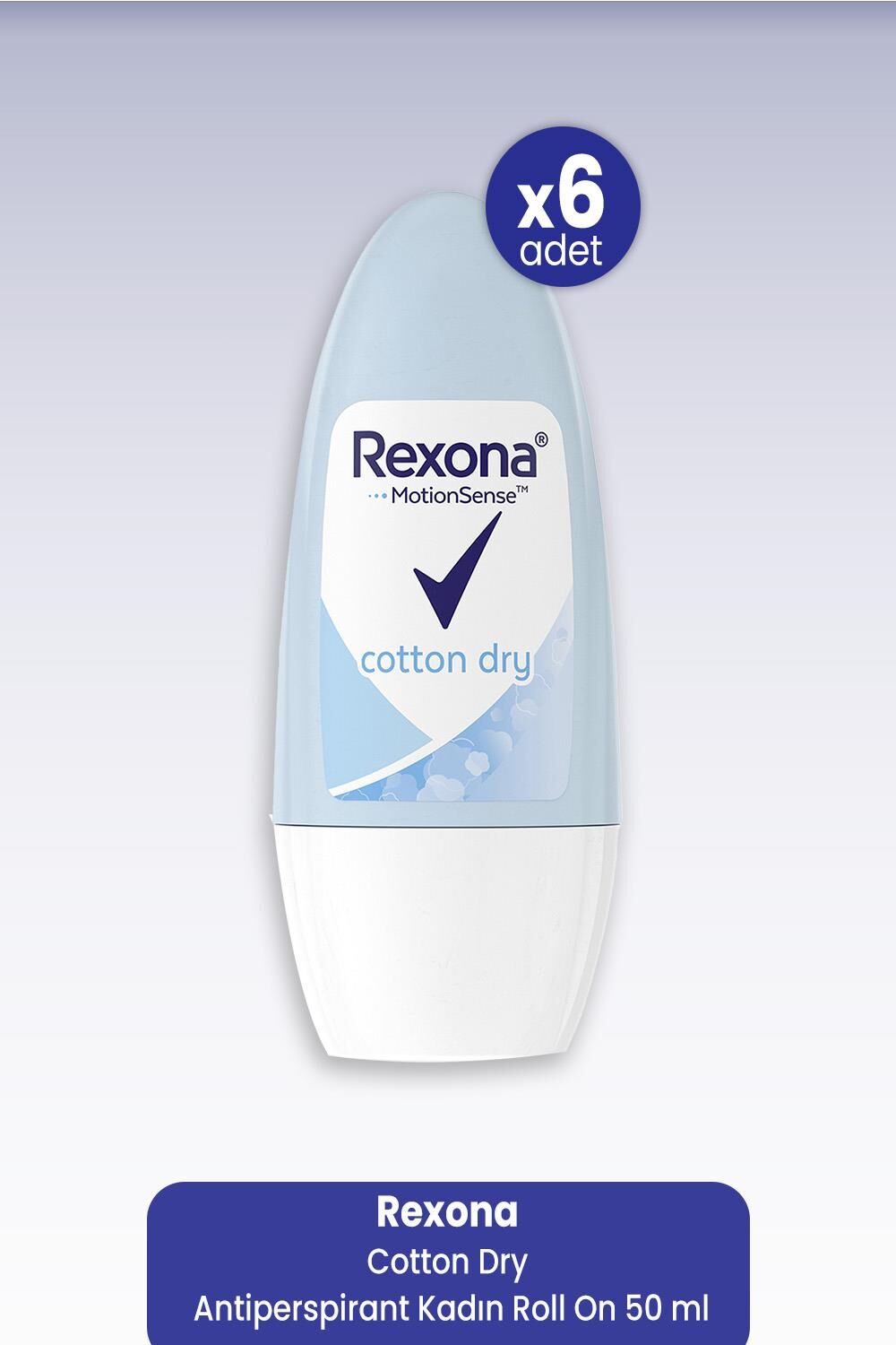 Rexona Cotton Dry Antiperspirant Kadın Roll On 50 ml x 6 Adet