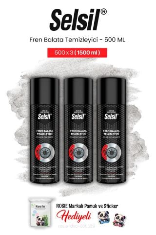 Selsil 3'lü Fren Balata Temizleyici Sprey, 500 ml ve rosie pamuk