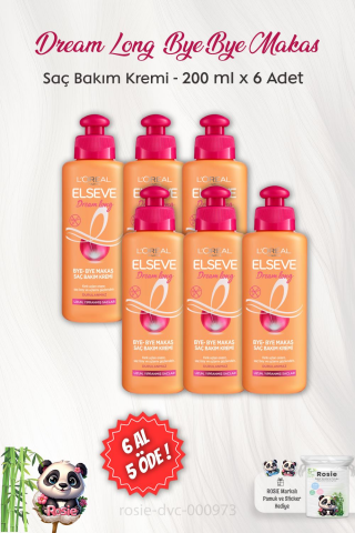 6 AL 5 ÖDE Elseve Dream Long Saç Bakım Kremi Bye Bye Makas 200 ml ve ROSIE