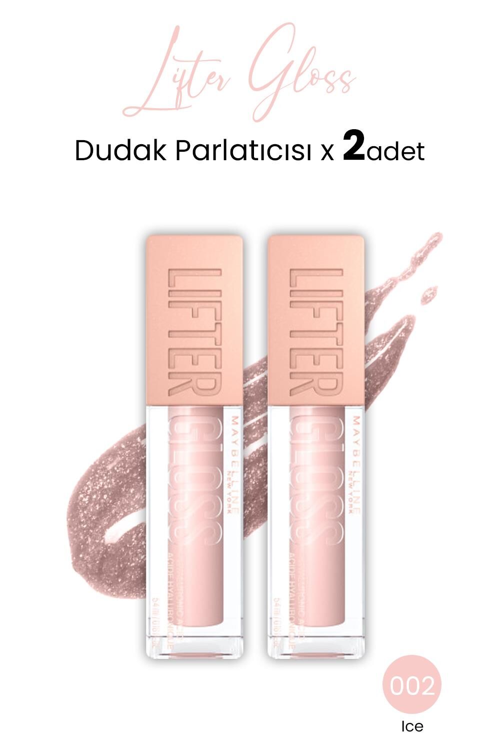 Maybelline New York Lifter Gloss Dudak Parlatıcısı 002 Ice x 2 adet