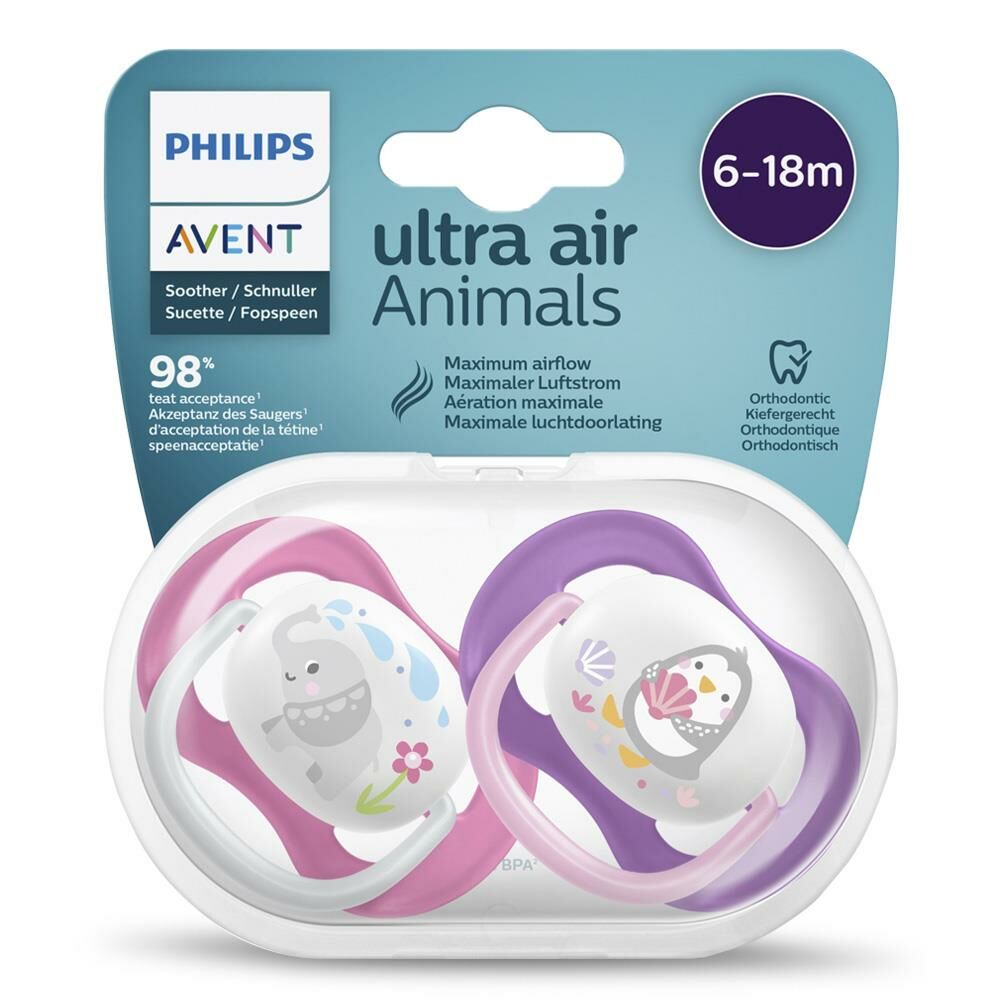 Philips Avent Ultra Air Emzik 6-18 Ay 2'li Hayvan Desenli