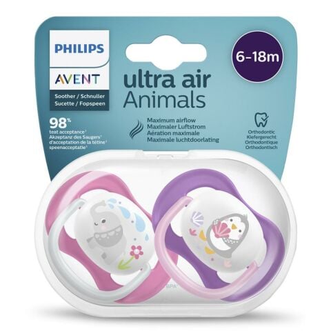 Philips Avent Ultra Air Emzik 6-18 Ay 2'li Hayvan Desenli