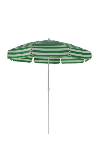 8 Telli 200 Cm Şemsiye, Plaj Bahçe Balkon Şemsiyesi Eğilebilen Şemsiye Yeşil beyaz