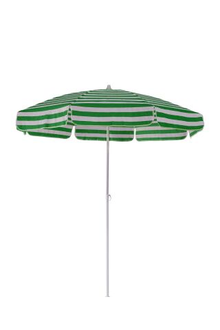 8 Telli 200 Cm Şemsiye, Plaj Bahçe Balkon Şemsiyesi Eğilebilen Şemsiye Yeşil beyaz