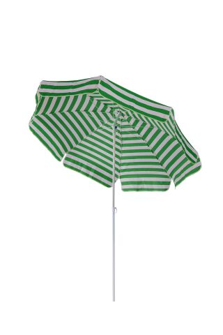 8 Telli 200 Cm Şemsiye, Plaj Bahçe Balkon Şemsiyesi Eğilebilen Şemsiye Yeşil beyaz