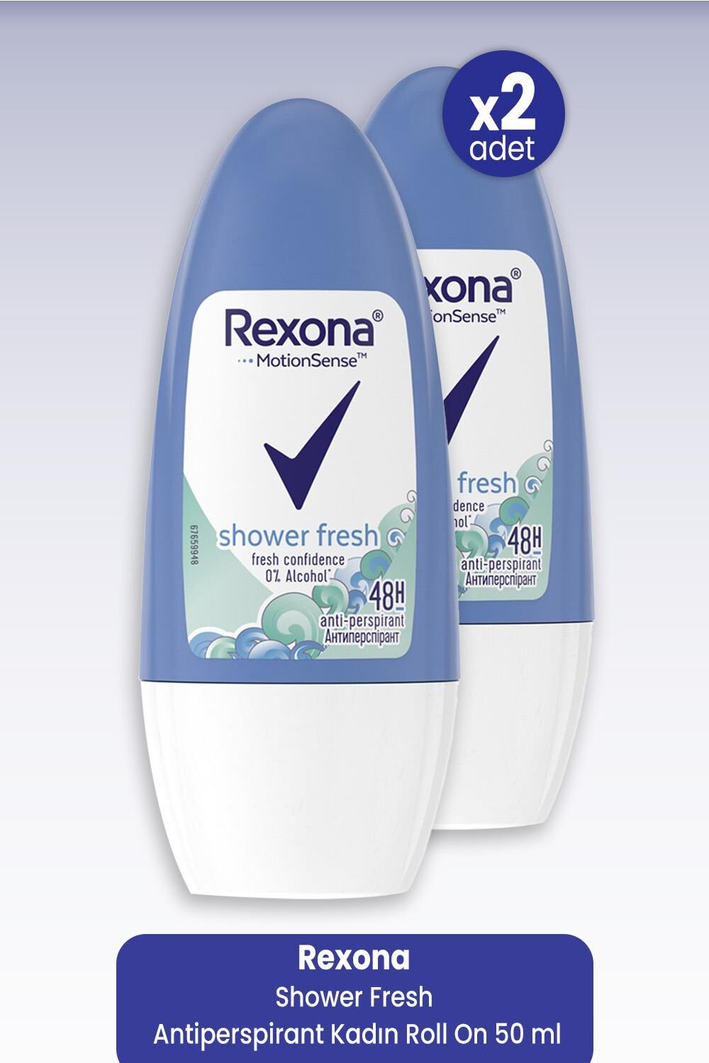 Rexona Shower Fresh Antiperspirant Kadın Roll On 50 ml x 2 Adet