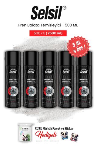 Selsil 5 AL 4 ÖDE Fren Balata Temizleyici Sprey, 500 ml ve rosie pamuk
