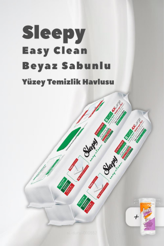 Sleepy 4 XL Mopa Uyumlu Beyaz Sabunlu Havlu 2 Paket ve Pamuk