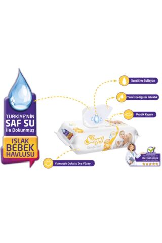Sensitive 90 Yaprak 12'li Islak Mendil