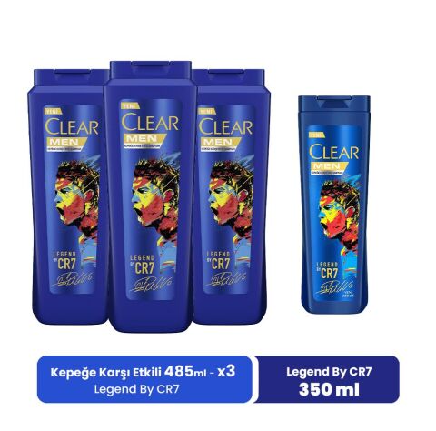 Clear Legend By Cristiano Ronaldo 485 ML x 3 ve Legend By CR7 350 ml