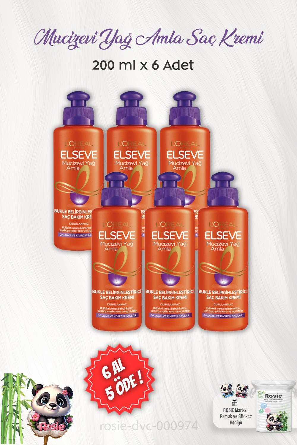 6 AL 5 ÖDE Elseve Mucizevi Yağ Saç Bakım Kremi Amla 200 ml ve ROSIE