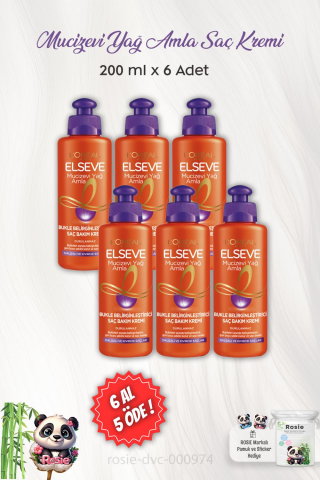 6 AL 5 ÖDE Elseve Mucizevi Yağ Saç Bakım Kremi Amla 200 ml ve ROSIE
