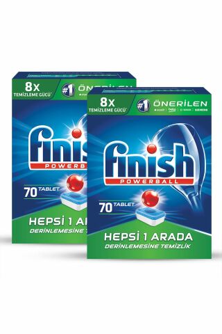 Finish Hepsi Bir Arada Bulaşık Makinesi Deterjanı Tableti 70 Yıkama x 2