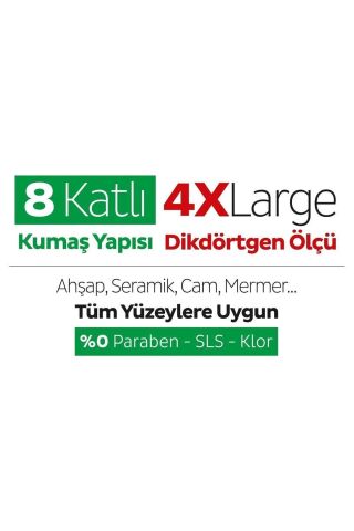 Sleepy Beyaz Sabun Katkılı 4X Large Mopa Uyumlu Temizlik Havlusu 50' li x 4 Adet