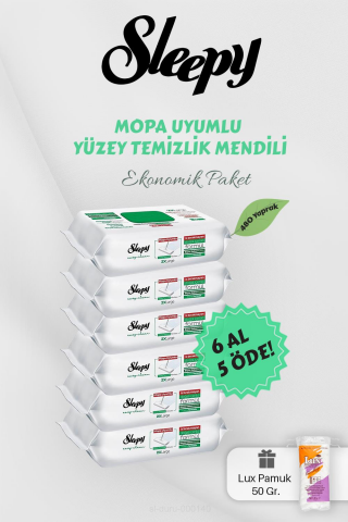 Sleepy Mopa Uyumlu Yüzey Havlusu 6 AL 5 Öde Hediyeli