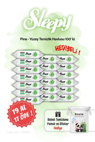Sleepy Pine 100'lü 19 AL 17 ÖDE Çam Ferahlığı Islak Havlusu ve ROSIE