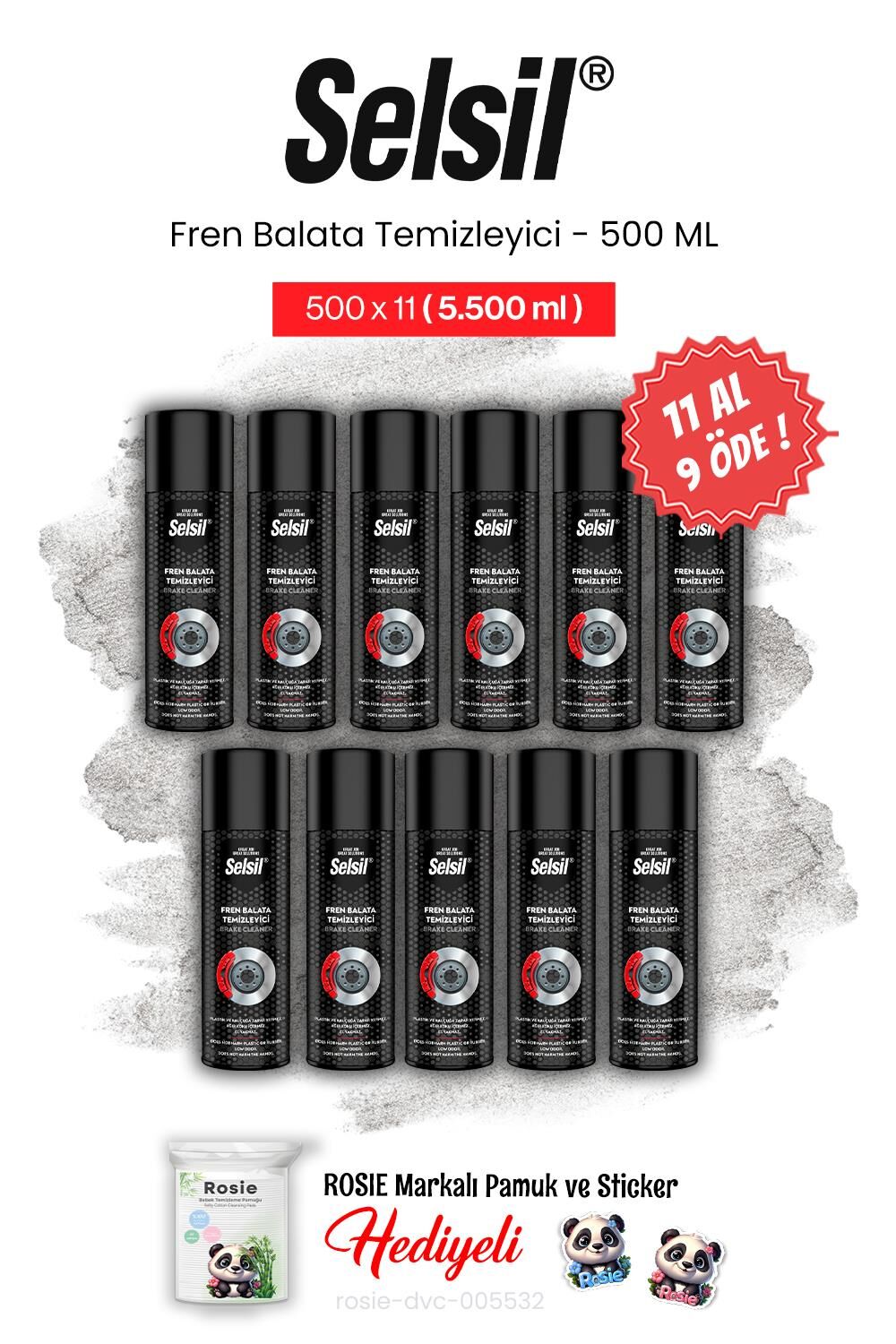 Selsil 500 ml Fren Balata Temizleyici Sprey, 11 AL 9 ÖDE ve rosie pamuk