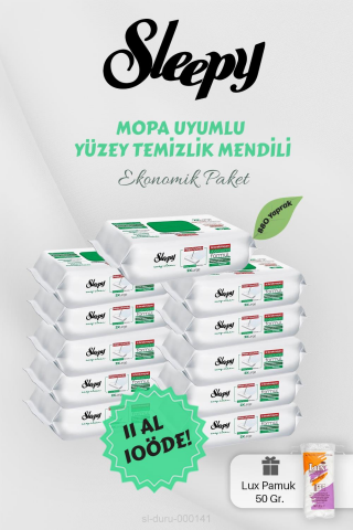 Sleepy Mopa Uyumlu Yüzey Havlusu 11 AL 10 Öde Hediyeli