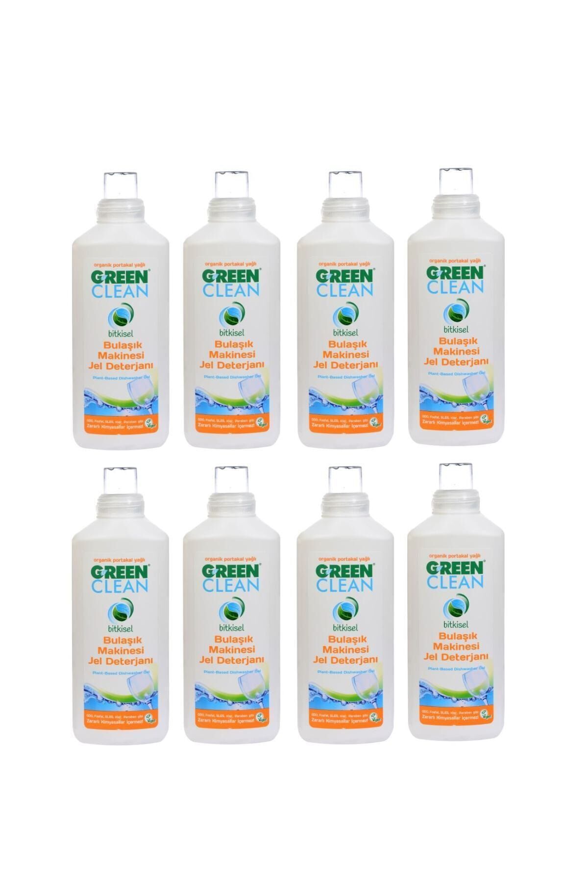 Green Clean Bulaşık Makinesi Jel Deterjanı Portakal Yağlı 1000 ml x 8 Adet