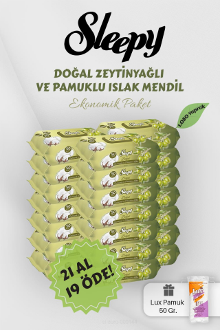 Sleepy Zeytinyağlı Pamuklu Bebek Havlusu 21 AL 19 Öde Hediyeli