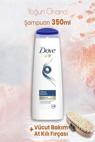 Dove Yoğun Onarıcı Şampuan 350 ml ve Vücut Bakım At Kılı Fırçası