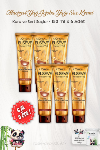 6 AL 5 ÖDE Elseve Mucizevi Yağ Saç Kremi Jojoba Kuru ve Sert Saçlar 150 ml ve ROSIE