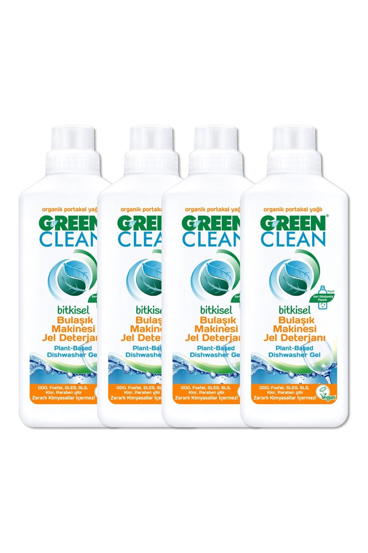 Green Clean Bulaşık Makinesi Jel Deterjanı 1000 ml x 4 Adet