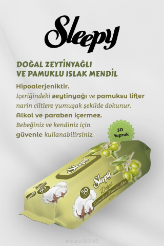 Sleepy Zeytinyağlı Pamuklu Bebek Havlusu 30 AL 27 Öde Hediyeli
