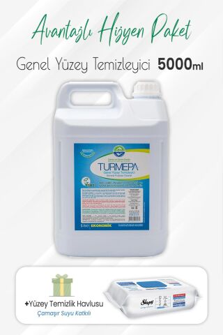 Turmepa Genel Yüzey Temizleyici 5 lt ve Çamaşır Sulu Yüzey Temizlik 100' lü