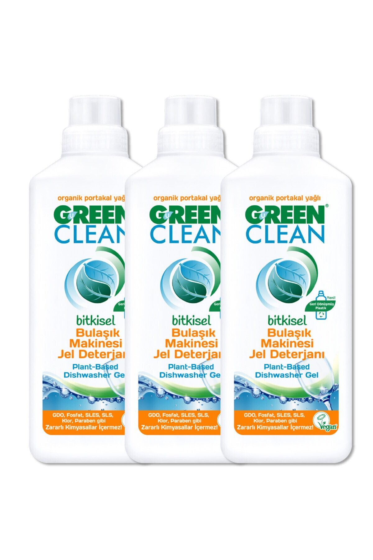 Green Clean Bulaşık Makinesi Jel Deterjanı 1000 ml x 3 Adet