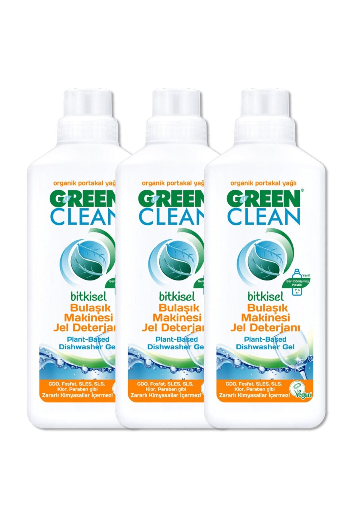Green Clean Bulaşık Makinesi Jel Deterjanı 1000 ml x 3 Adet